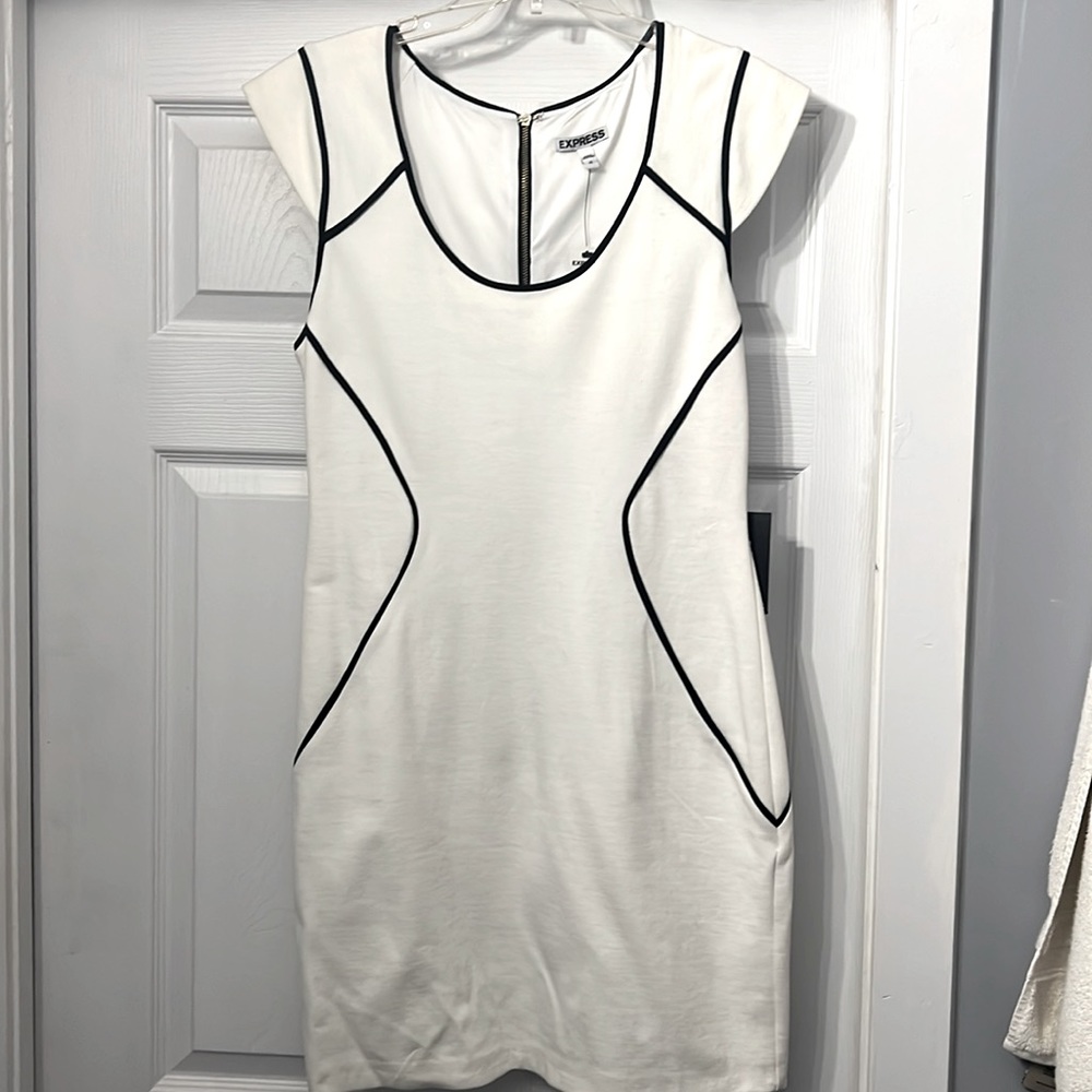 Express White Zipper Dress